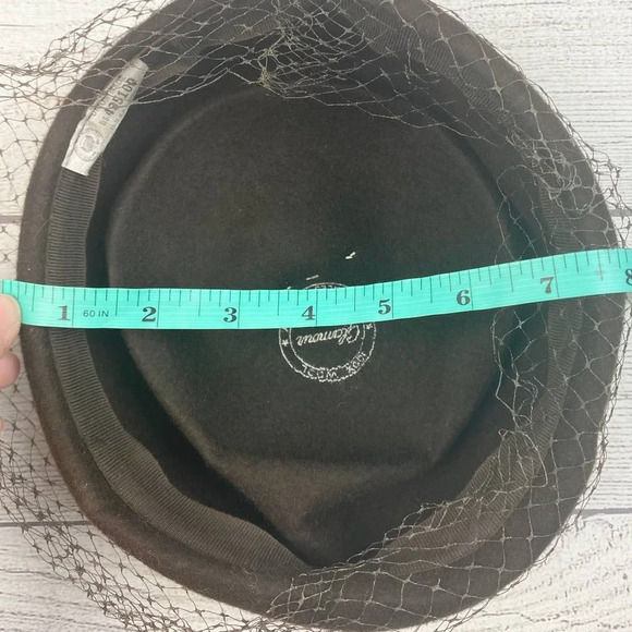 Vintage Glamour Felts Ladies Union Made in USA Wool Brown Pillbox Hat - Picture 8 of 9